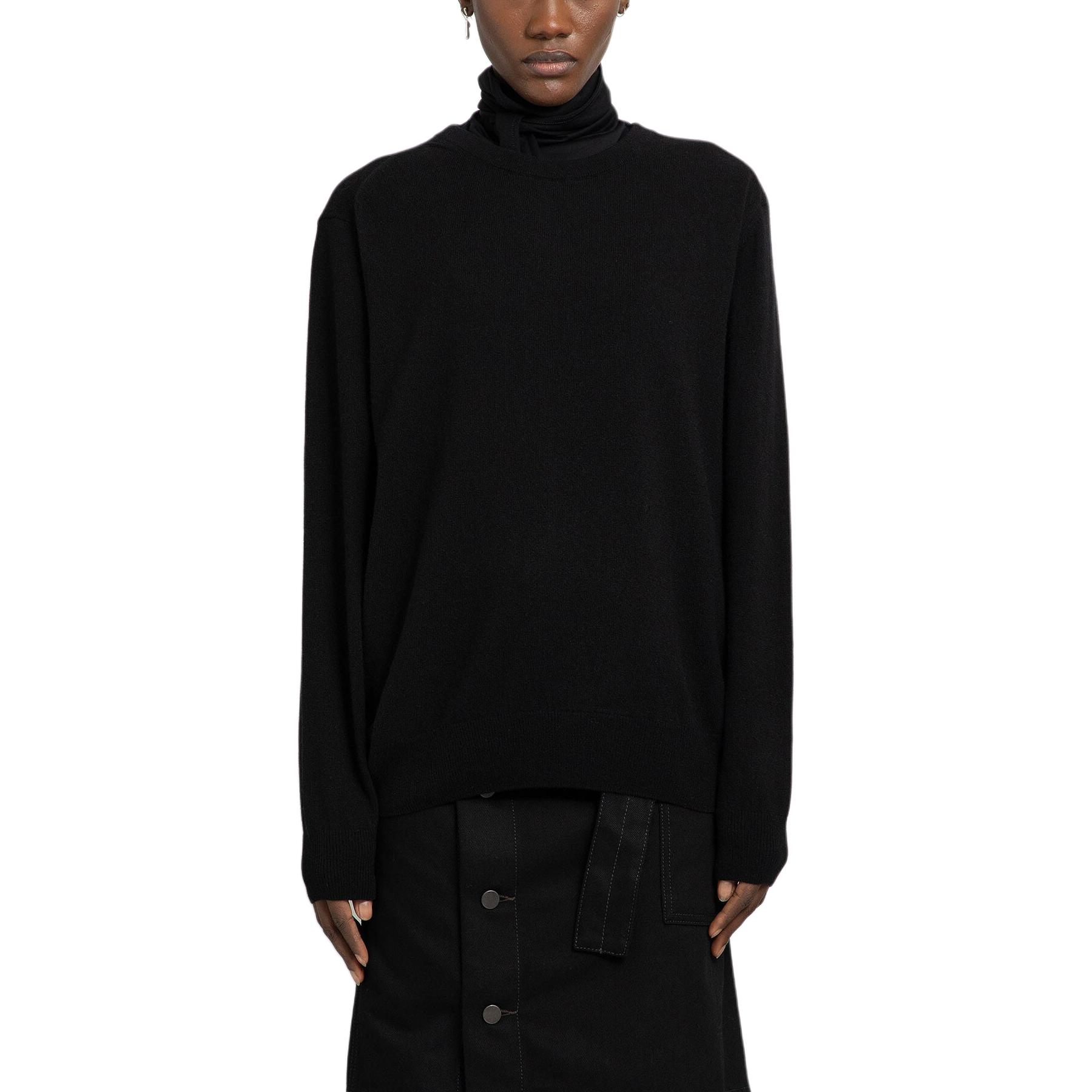 (Women) Lemaire  Black High-Neck Oversized Knit Sweater Pullover Plain Design TO1083LK1014-BK999