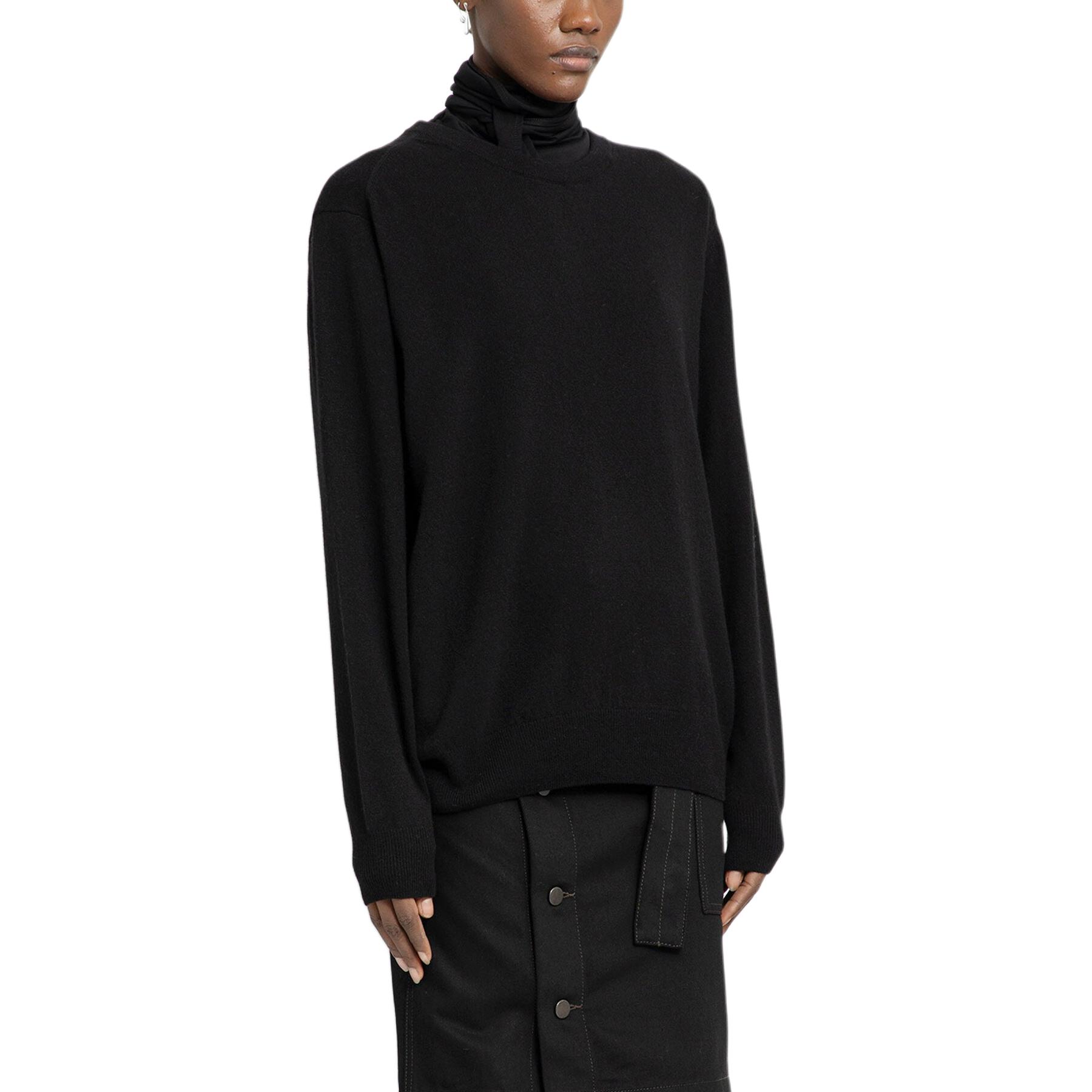 Shop (W) Lemaire Baju Sejuk Leher Tinggi Oversized Hitam Rekaan Kosong Minimalis. TO1083LK1014-BK999