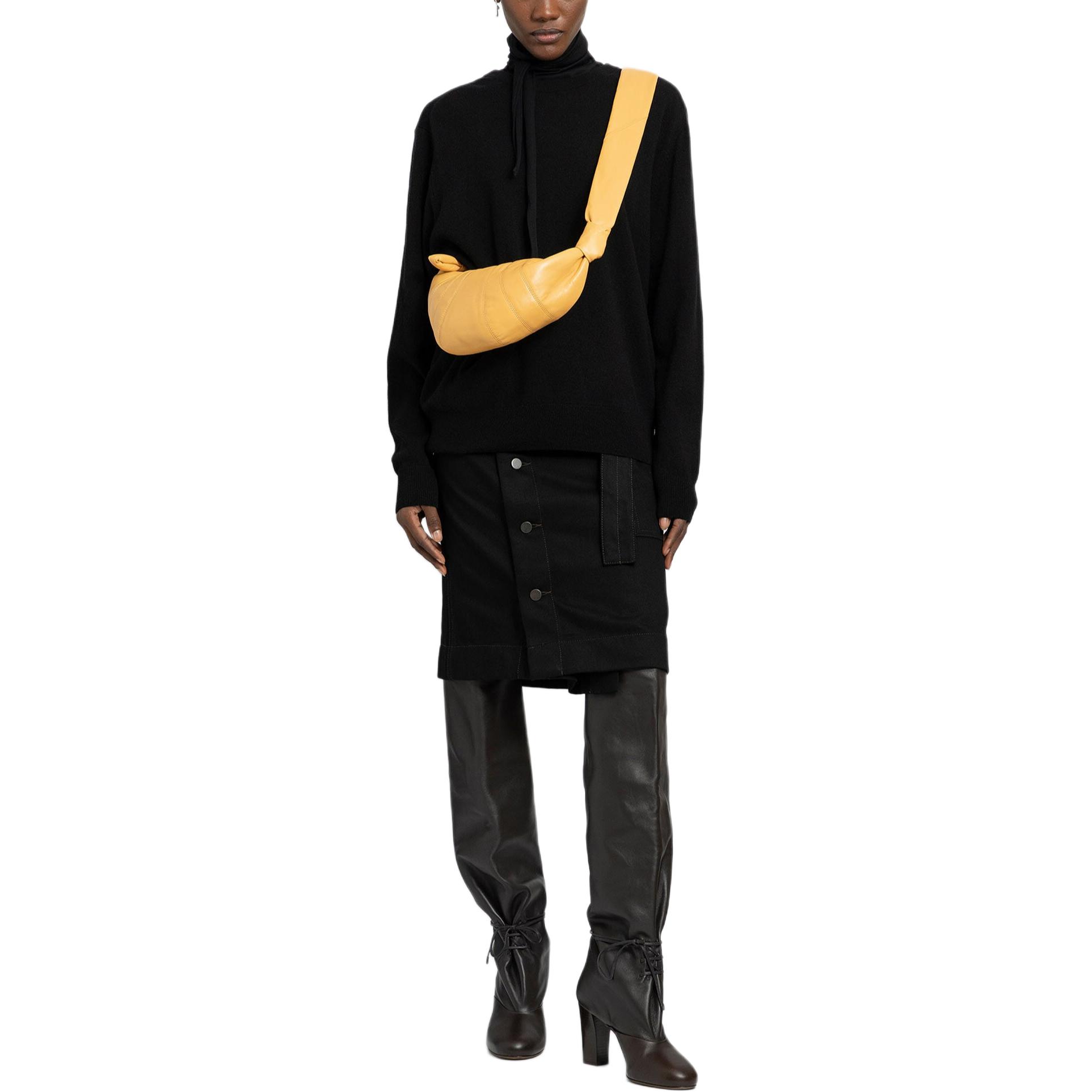 Purchase (W) Lemaire Baju Sejuk Leher Tinggi Oversized Hitam Rekaan Kosong Minimalis. TO1083LK1014-BK999