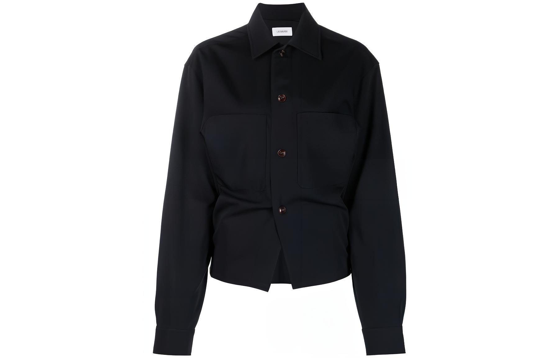 (Women) Lemaire  Black Long-Sleeve Single-Breasted Casual Shirt. SH1000LF1042