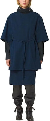 (W) Lemaire Kemeja-T Kotak Lengan Pendek Sisi Berbelah Biru. TO1129LD1002BL800 Lookbook (W) Lemaire Kemeja-T Kotak Lengan Pendek Sisi Berbelah Biru. TO1129LD1002BL800