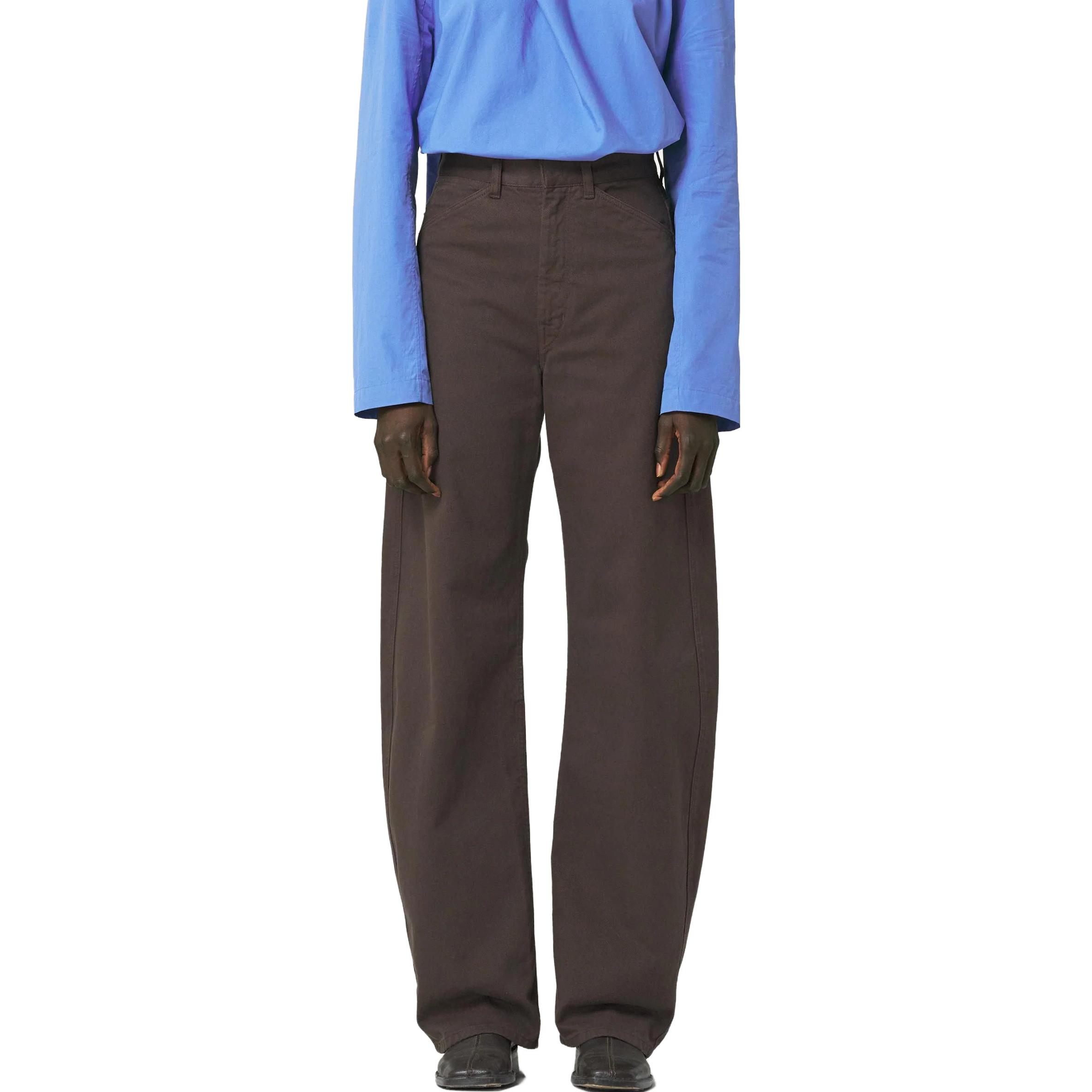 Lookbook (W) Lemaire 法式棕色極簡直筒拉鍊休閒長褲 PA1052LD1001BR495