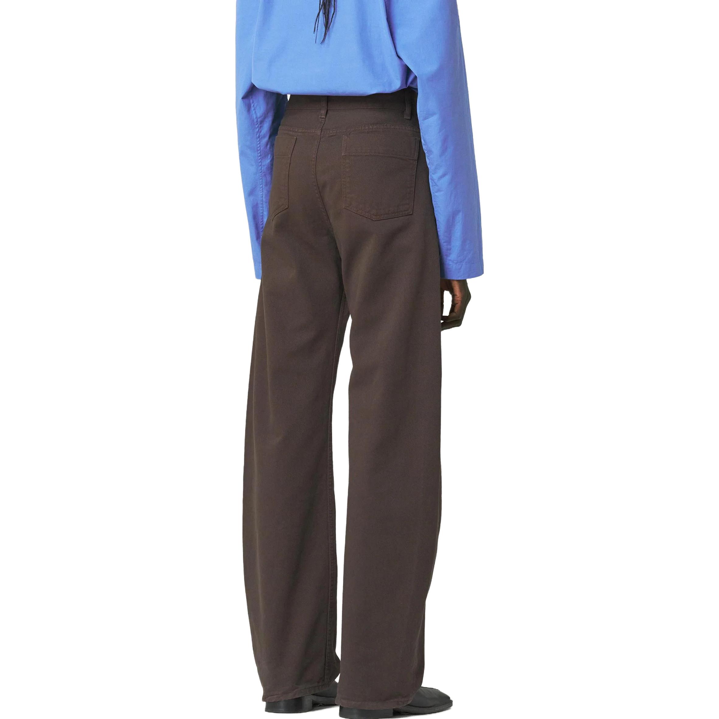 Shop (W) Lemaire 法式棕色極簡直筒拉鍊休閒長褲 PA1052LD1001BR495