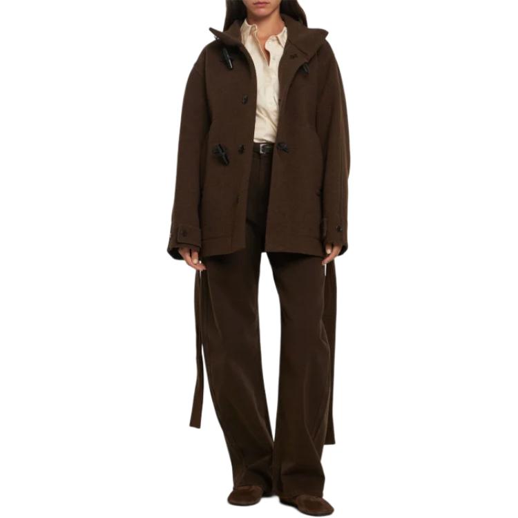 Shop (W) Lemaire 棕色羊毛立領長袖大衣 CO1092LF1117-MU194