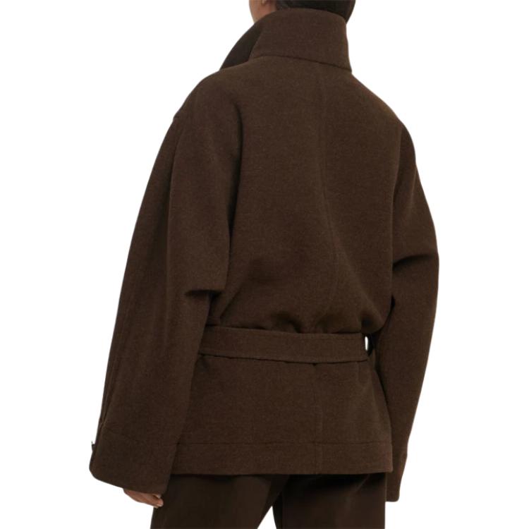 Purchase (W) Lemaire 棕色羊毛立領長袖大衣 CO1092LF1117-MU194