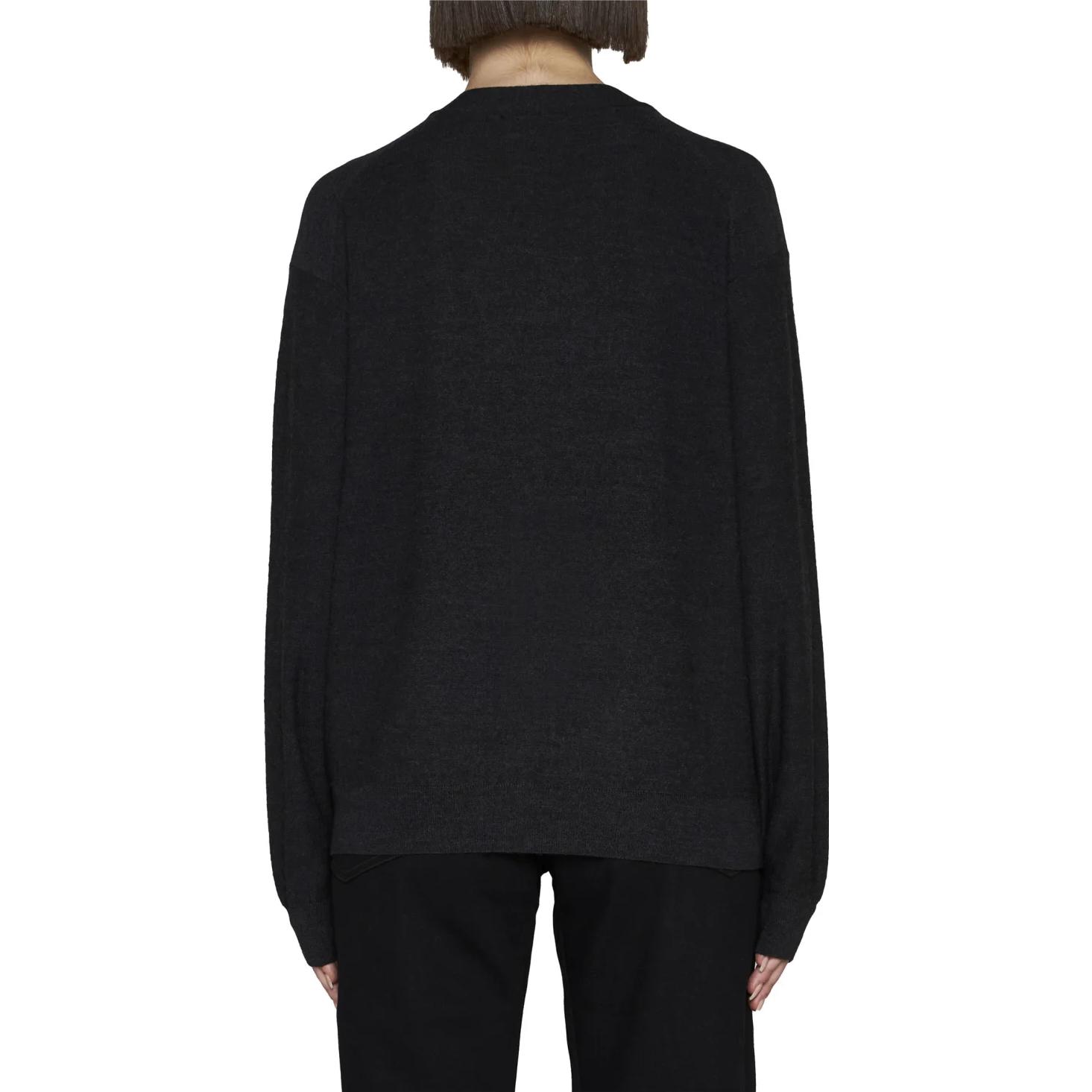 Purchase (W) Lemaire 煤灰色寬鬆V領羊毛開襟毛衣. TO1082LK087BK-966