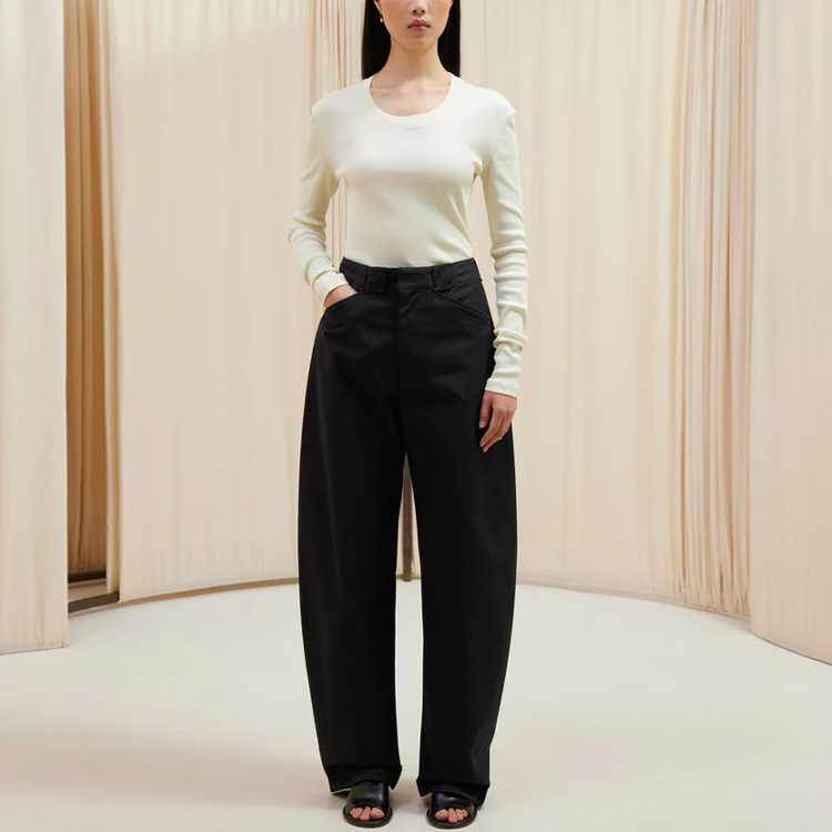 Lookbook (W) Lemaire 羅紋長袖圓領T恤 米白色 TO1147LJ1017YE500