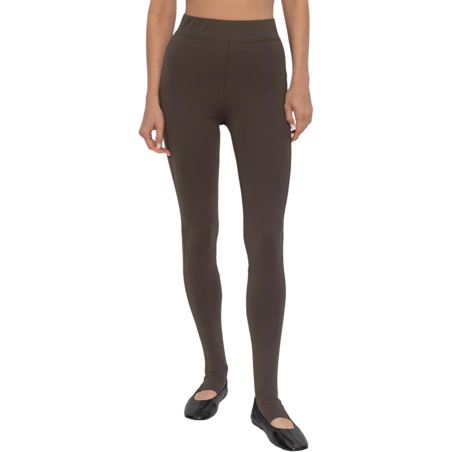 Lookbook (W) Lemaire Slim Fit Legging Elastik Coklat Gelap Warna Padu. PA1144LJ1023-BR495