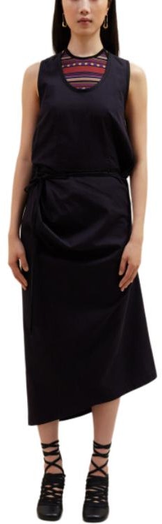 women-lemaire-slim-tie-waist-u-neck-sleeveless-dress-midnight-blue-retro-style-dr-1053-lf-1253-bl-803
