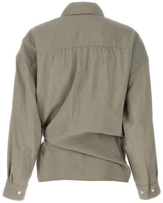 (W) Lemaire Kemeja Kelabu Lengan Panjang Fitted Berbutang Warna Solid SH1032LF208-BK885 Lookbook (W) Lemaire Kemeja Kelabu Lengan Panjang Fitted Berbutang Warna Solid SH1032LF208-BK885