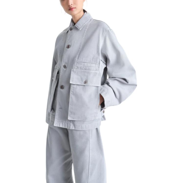 Purchase (W) Lemaire 藍灰色寬鬆版型長袖外套 OW306-LD1036-BK948