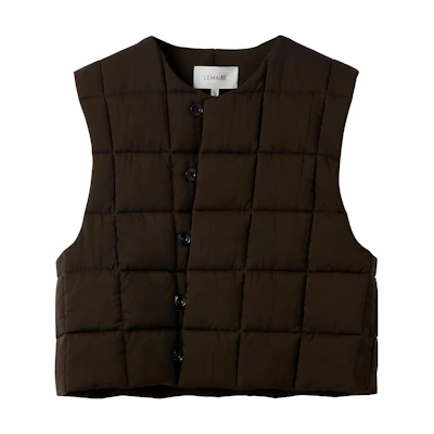 (Women) Lemaire FW23 Women’s Sleeveless Single-Breasted Vest Forest Brown. OW1032LF1120BR499