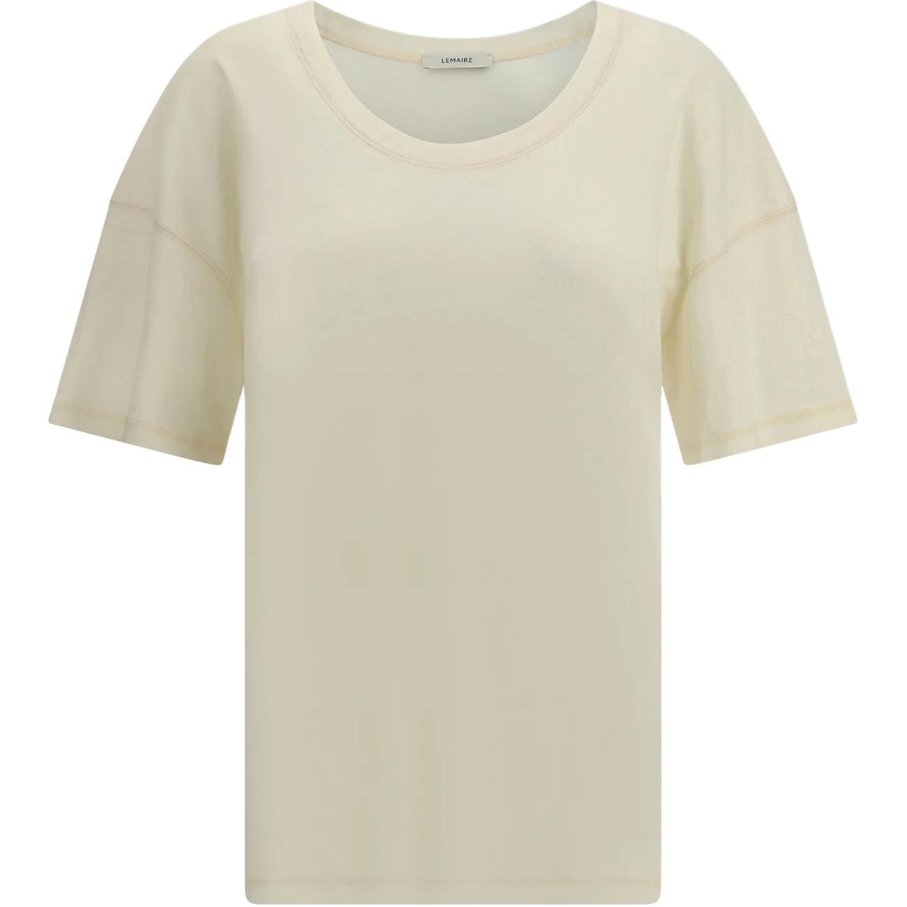 Order (W) Lemaire 純色寬鬆短袖圓領T恤 米白色。 TO1146LJ1016WH048