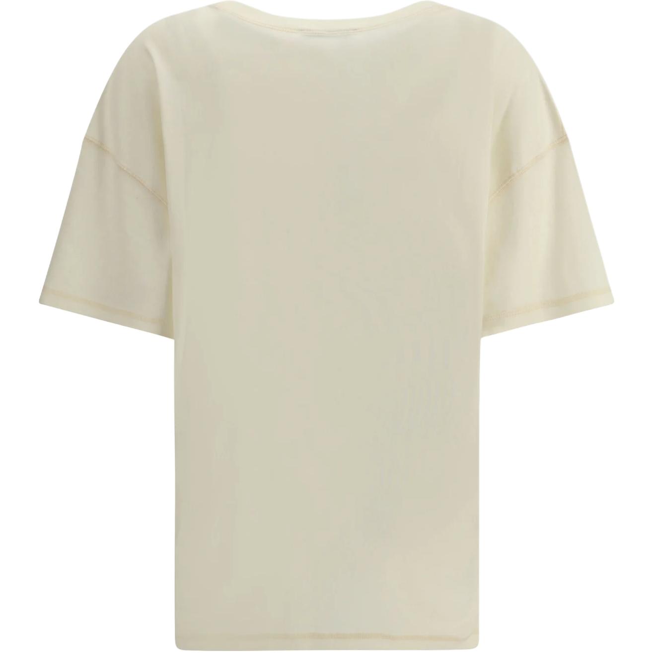 Lookbook (W) Lemaire 純色寬鬆短袖圓領T恤 米白色。 TO1146LJ1016WH048