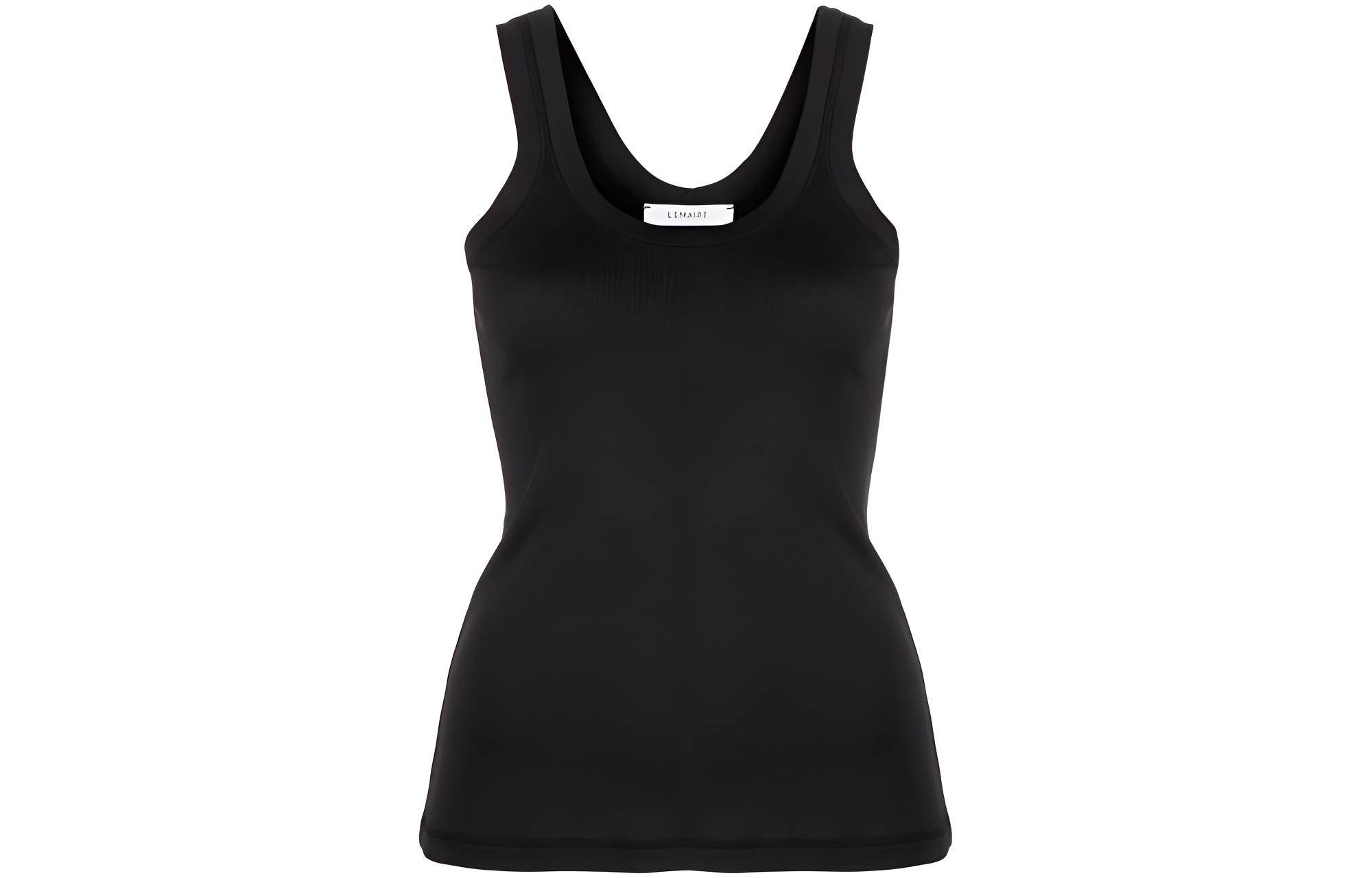 (Women) Lemaire SS23 Solid Ribbed Knit Tank Top Black TO1018LJ060-998