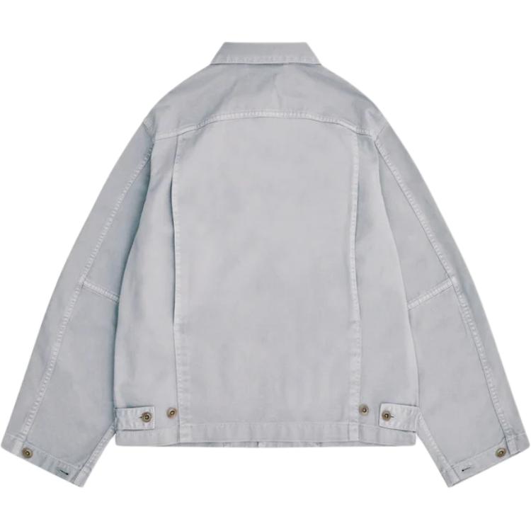 Lookbook (W) Lemaire 女款寬鬆藍灰色單排釦長袖外套 OW306-LD1008-BK100