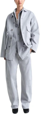 (W) Lemaire 女款寬鬆藍灰色單排釦長袖外套 OW306-LD1008-BK100 Shop (W) Lemaire 女款寬鬆藍灰色單排釦長袖外套 OW306-LD1008-BK100