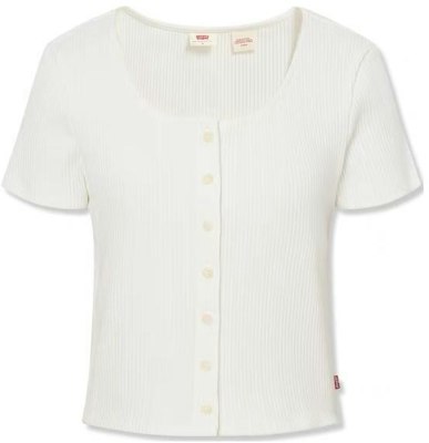 (Women) Levi's Crewneck Knit Short Sleeve Tee Shirt in Off-White. A3389-0000 Buy (Women) Levi's Crewneck Knit Short Sleeve Tee Shirt in Off-White. A3389-0000