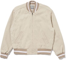 (Women) Levi's Beige Striped Print Casual Baseball Jacket A4352-0001 (Women) Levi's Beige Striped Print Casual Baseball Jacket A4352-0001