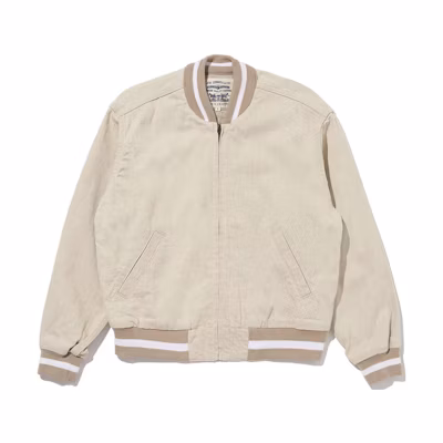 (Women) Levi's Beige Striped Print Casual Baseball Jacket A4352-0001