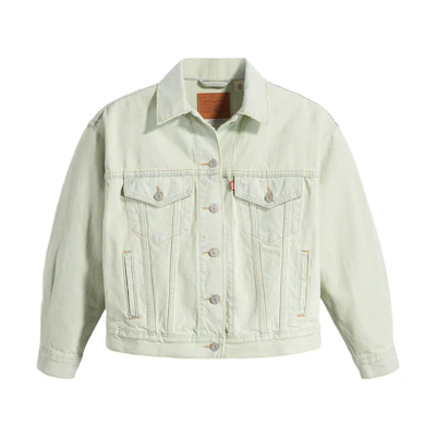 (Women) Levi's Casual Solid Button-Up Collar Green Jacket A1743-0025