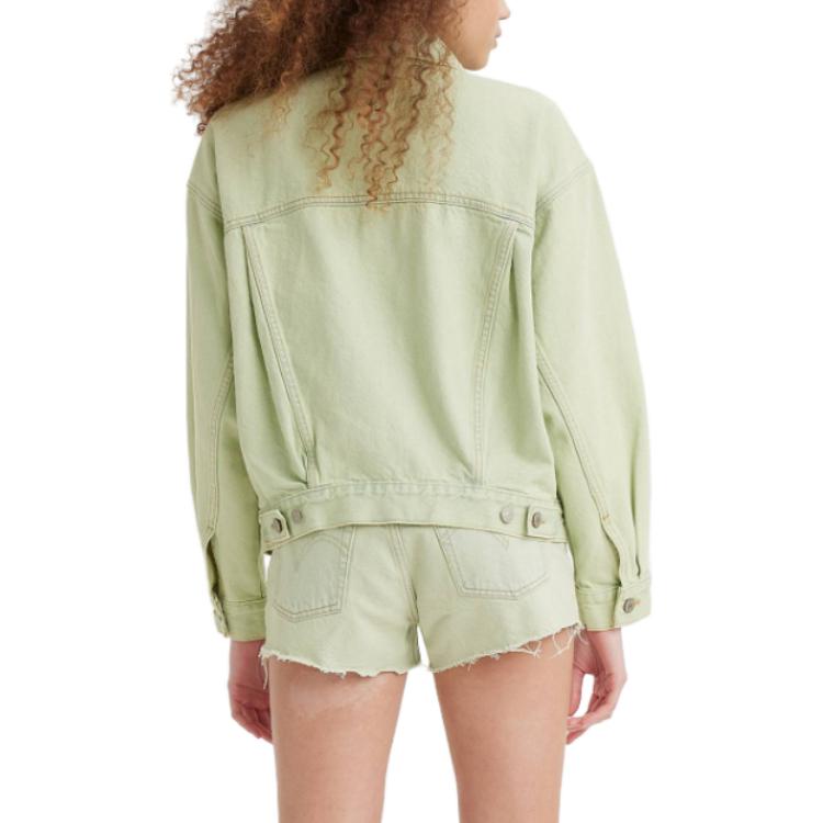 Purchase (Women) Levi's Casual Solid Button-Up Collar Green Jacket A1743-0025