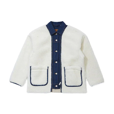 (Women) Levi's FW22 White Single Breasted Denim Patch Jacket A5182-0001