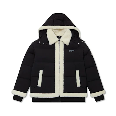 (Women) Levi'S Levi’s Removable Hood Down Jacket FW22 Black A5174-0001