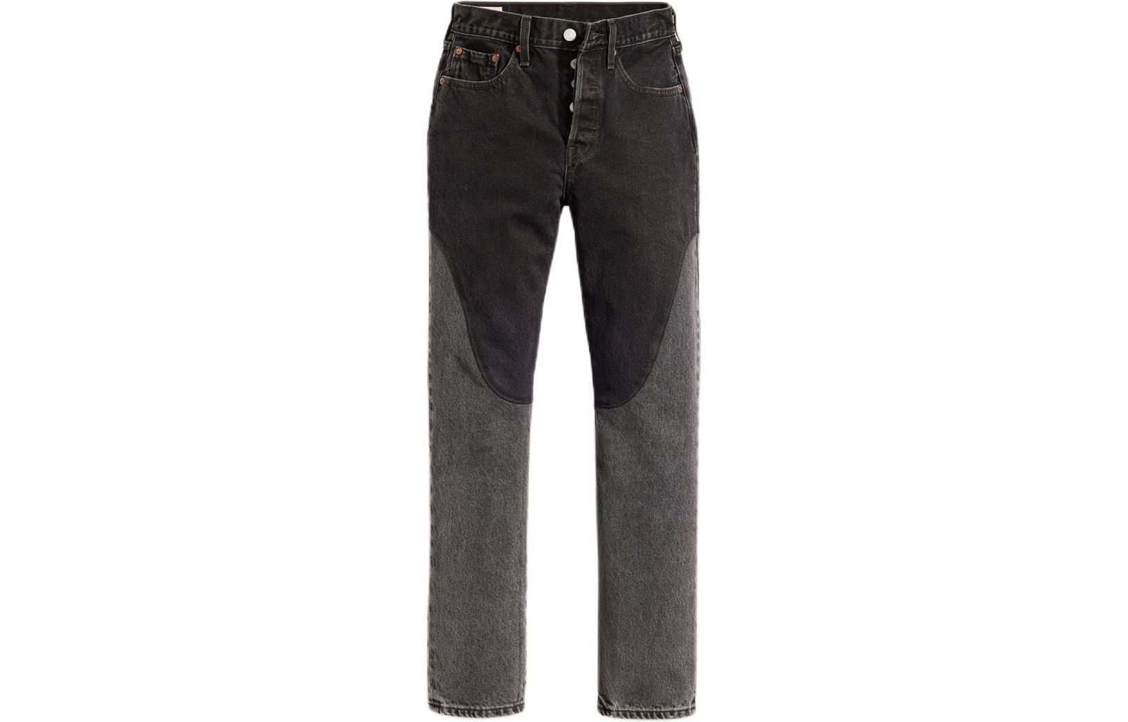 (Women) Levi's Logo Patch Colorblock Straight Jeans in Black A7501-0000