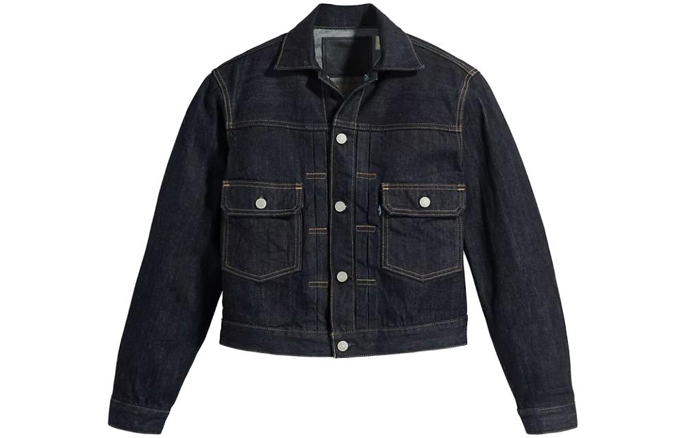 (Women) Levi's Solid Color Single-Breasted Denim Jacket Blue A5884-0000