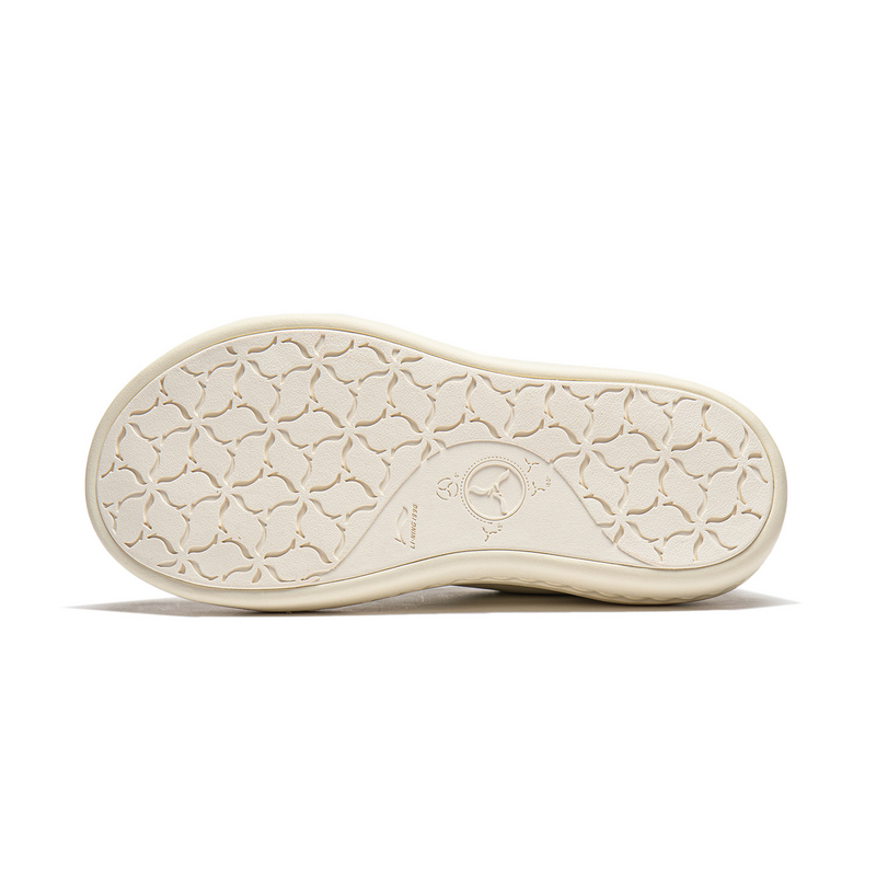 Sizing LI-NING 1990 迷鏈 舒適百搭 減震耐磨 低筒 板鞋 女款 米白色