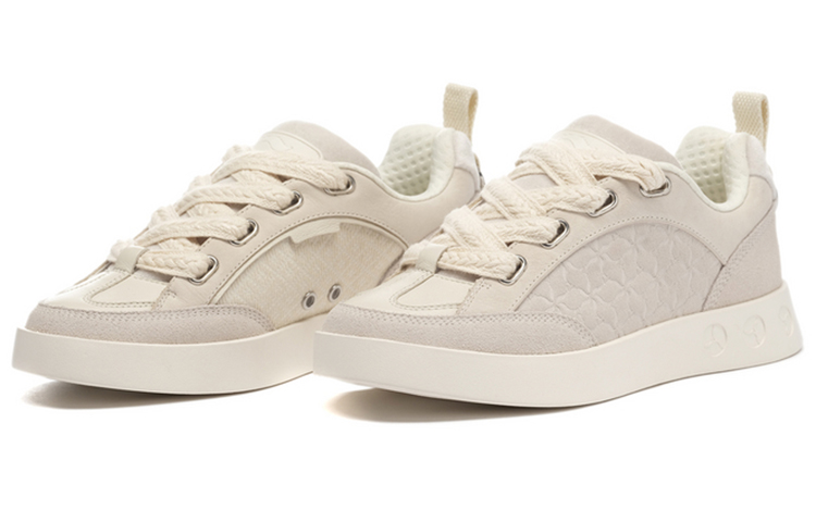 Order 李宁 1990 风铃 复古撞色 防滑耐磨 低帮 板鞋 女款 珍珠白