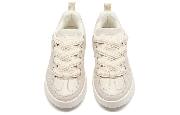 Lookbook 李宁 1990 风铃 复古撞色 防滑耐磨 低帮 板鞋 女款 珍珠白