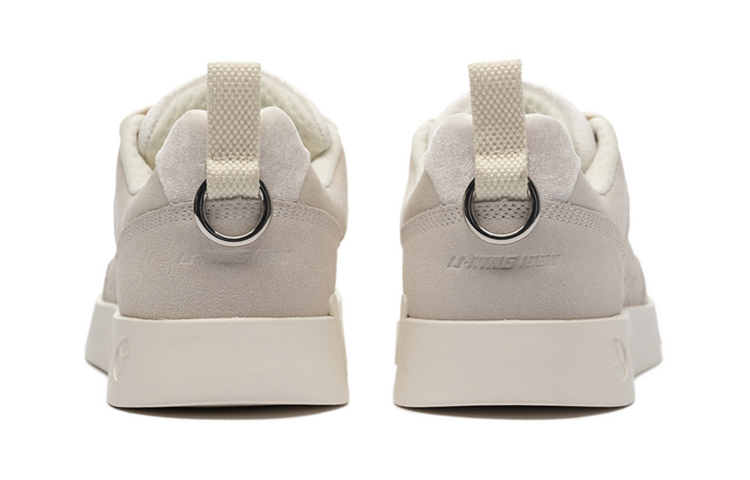 Shop 李宁 1990 风铃 复古撞色 防滑耐磨 低帮 板鞋 女款 珍珠白