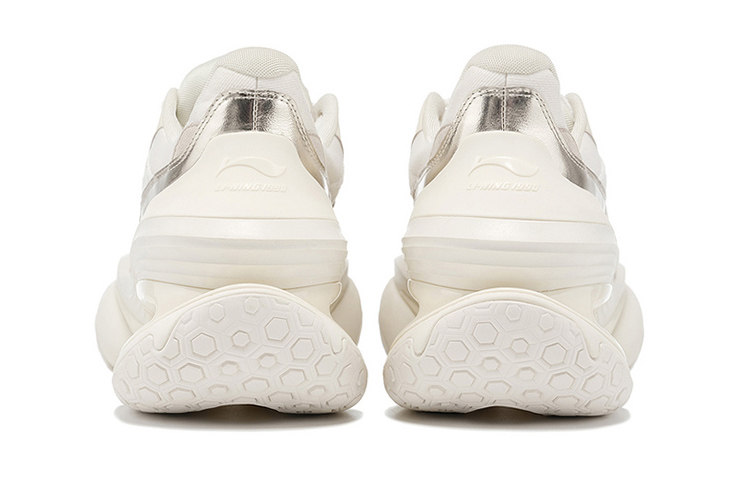 Shop 李宁 1990 經典系列 圓舞輕量高回彈 防滑 低幫 跑步鞋 女款 米白