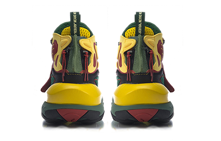 Lookbook 中國李寧 ACE 高筒 復古籃球鞋 女款 綠黃