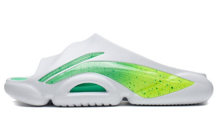 (Women) Li-Ning 8 PE Courtside Sport Slides 'White Green' ABTS010-14
