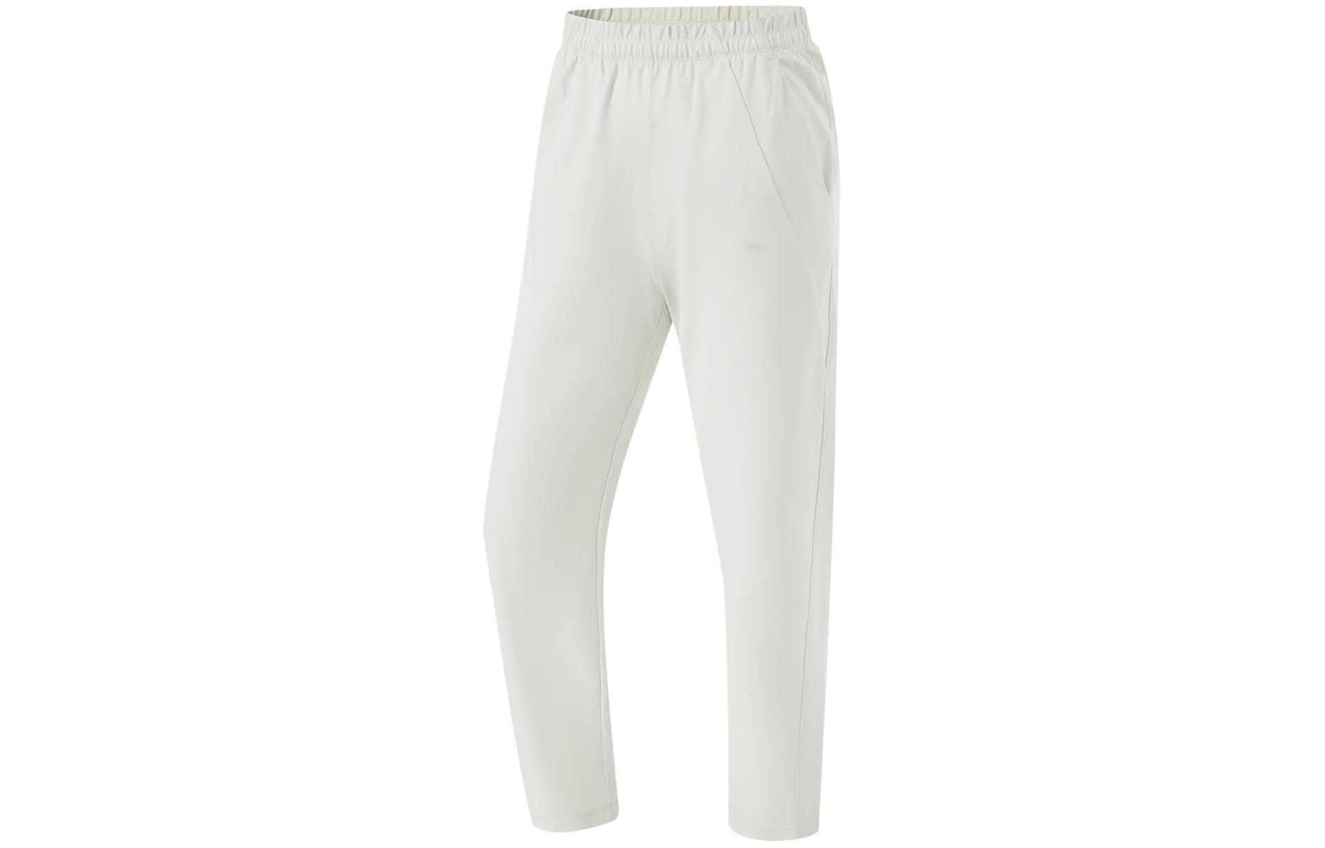 (Women) Li-Ning  Fitness Sweat-Wicking Casual Straight Leg Pants - Silver Birch Grey AKLU490-2