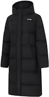 (Women) Li-Ning Long Hooded Down Jacket Black Solid Color AYMT200-1 (Women) Li-Ning Long Hooded Down Jacket Black Solid Color AYMT200-1