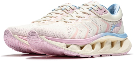 中國李寧 弧CRC 減震耐磨防滑 低幫 跑步鞋 女款 米白粉 Lookbook 中國李寧 弧CRC 減震耐磨防滑 低幫 跑步鞋 女款 米白粉