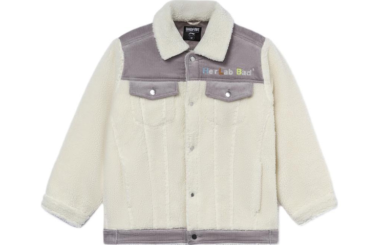 Order (Women) Li-Ning BADFIVE Patchwork Logo Embroidered Loose Sports Jacket Women Off-White AFDR718-1