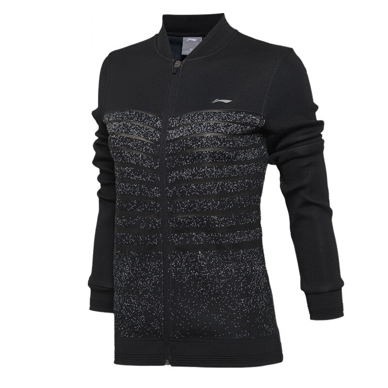 (Women) Li-Ning Badminton Zip-Up Jacket with Logo - Black AWDM282-2
