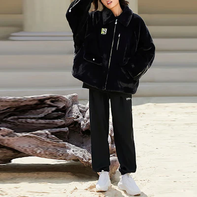 (Women) Li-Ning Black Logo Print Full-Zip Jacket AFDSB44-3 Shop (Women) Li-Ning Black Logo Print Full-Zip Jacket AFDSB44-3