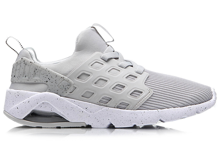 Order LiNing李寧 Bubble Ace 半掌氣墊一體織運動鞋 女款 灰白