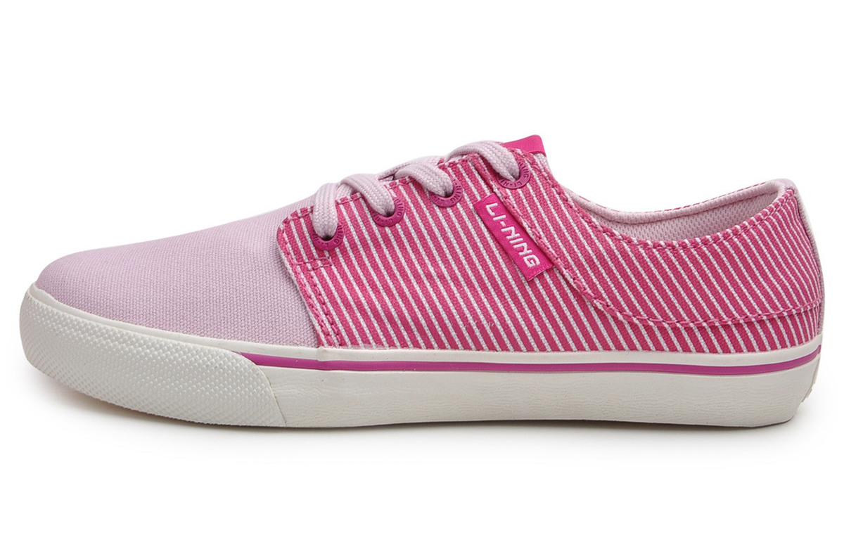 (Women) Li-Ning Canvas 'Navy Stripes Pink' ALAH038-3
