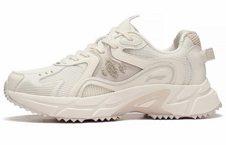 (Women) Li-Ning Casual Lightweight Low-Top Sneakers 'White Beige' ARLS022-4