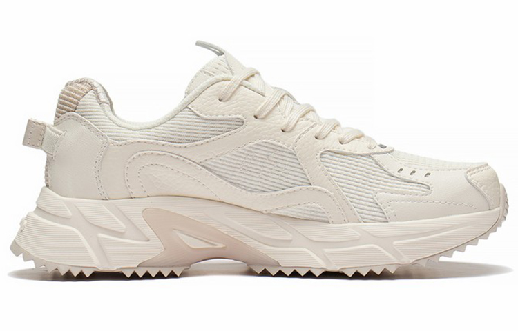Lookbook (Women) Li-Ning Casual Lightweight Low-Top Sneakers 'White Beige' ARLS022-4