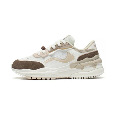 (W) Li-Ning CF 'Origin Leather Thick Sole Low-Top - White Brown'