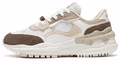 (Women) Li-Ning CF 'Origin Leather Thick Sole Low-Top - White Brown' AGLS158-1 (Women) Li-Ning CF 'Origin Leather Thick Sole Low-Top - White Brown' AGLS158-1