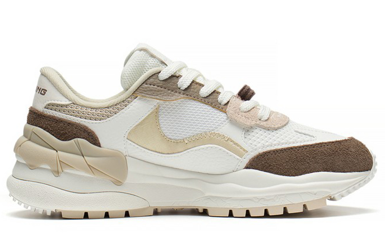 Order (W) Li-Ning CF 'Kulit Tebal Low-Top' - Putih Coklat AGLS158-1